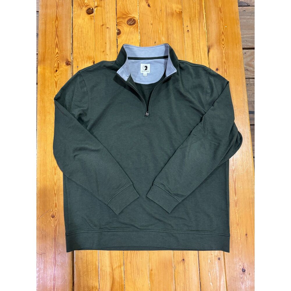Men's Duck Head Dunmore Performance 1/4 Zip Pullover Deep Olive